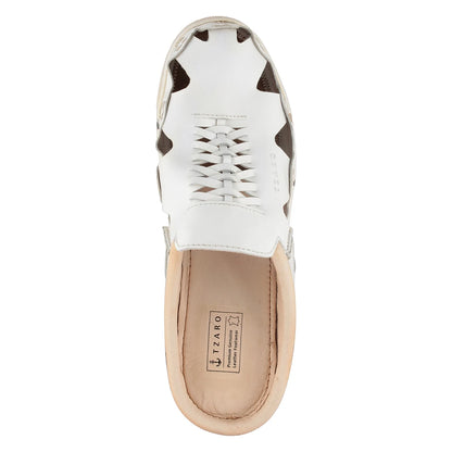Pure Leather Mule, with Rubber Sole - Hector (White), RON413WHT