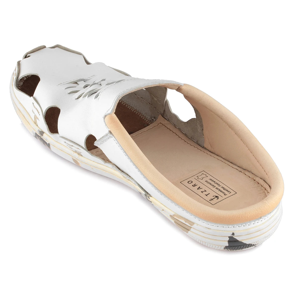 Pure Leather Mule, with Rubber Sole - Hector (White), RON413WHT