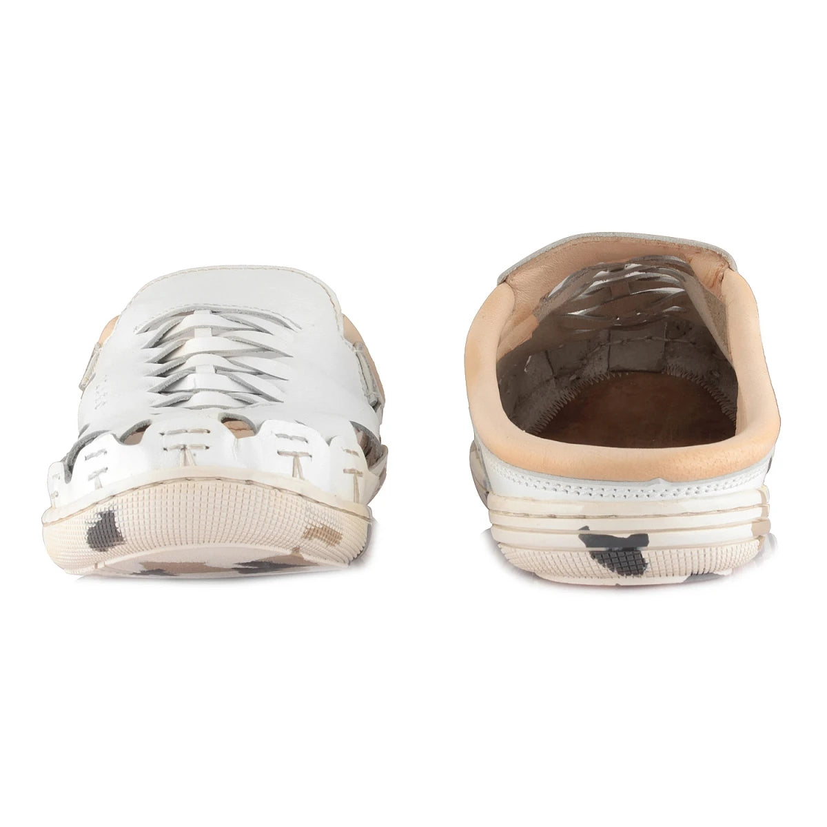 Pure Leather Mule, with Rubber Sole - Hector (White), RON413WHT