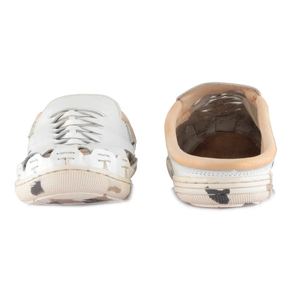 Pure Leather Mule, with Rubber Sole - Hector (White), RON413WHT