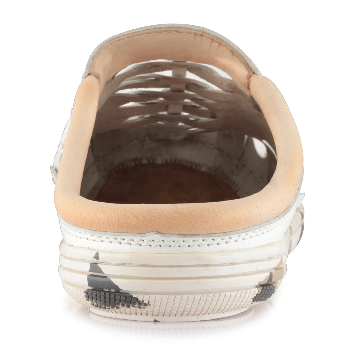 Pure Leather Mule, with Rubber Sole - Hector (White), RON413WHT