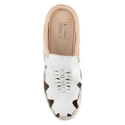 Pure Leather Mule, with Rubber Sole - Hector (White), RON413WHT