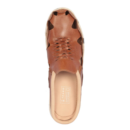 Pure Leather Mule, with Rubber Sole - Hector (Camo-Tan), RON419CMTAN
