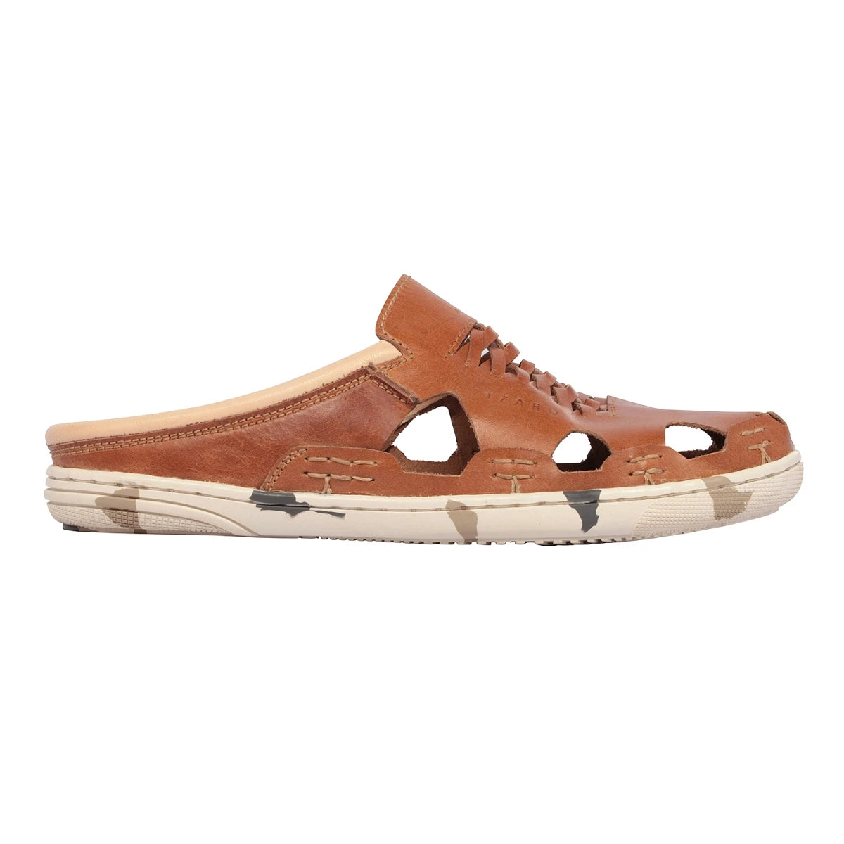 Pure Leather Mule, with Rubber Sole - Hector (Camo-Tan), RON419CMTAN