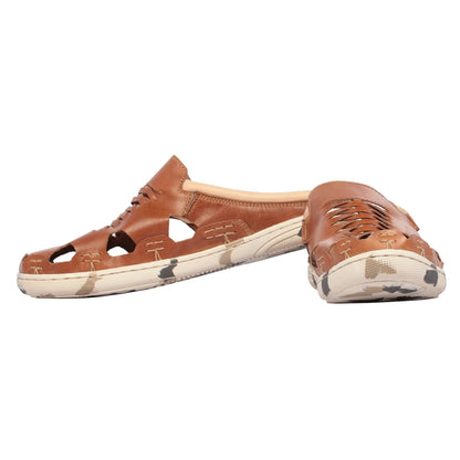Pure Leather Mule, with Rubber Sole - Hector (Camo-Tan), RON419CMTAN