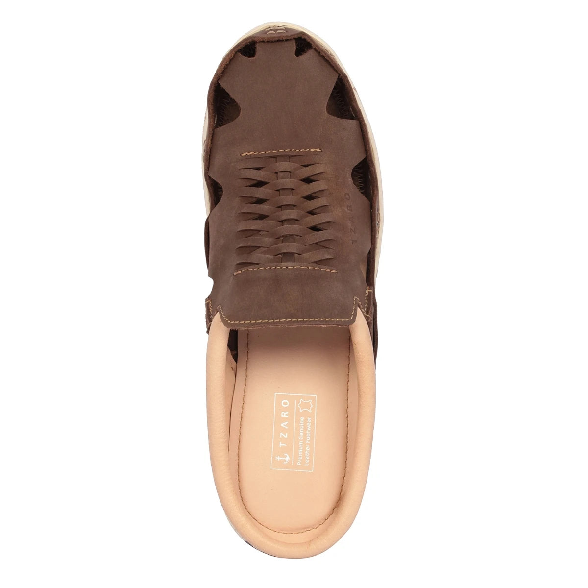 Pure Leather Mule, with Rubber Sole - Hector(Army Brown), RON420CMBRW