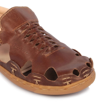 Pure Leather Mule, with Rubber Sole - Hector(Dark-tan), RON421TAN