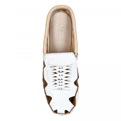 Pure Leather Mule, with Rubber Sole - Hector(White), RON422WHT