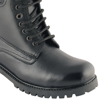 Pure Leather Rugged Black Boot -  Ronda