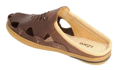 Pure Leather Mule, with Rubber Sole  -  Hector(Brown), RONNY4106DKCHC