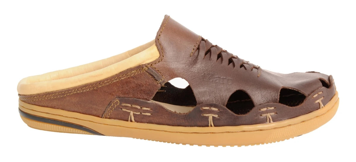 Pure Leather Mule, with Rubber Sole  -  Hector(Brown), RONNY4106DKCHC