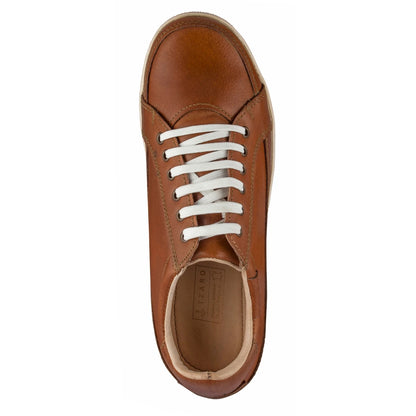 Pure Leather Tan Sneaker with White Rubber Sole - Atlanta (Tan), RONWH417TAN
