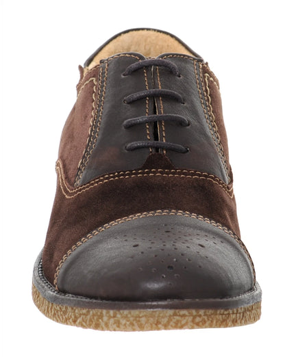 Pure Leather Oxford Shoes - Trinity (Choco), SAH3212SUDLCHOC