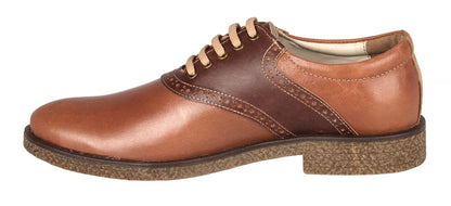 Pure Leather Tan Shoes with Brogues Elements - Perth, SAH3217TNPNCH