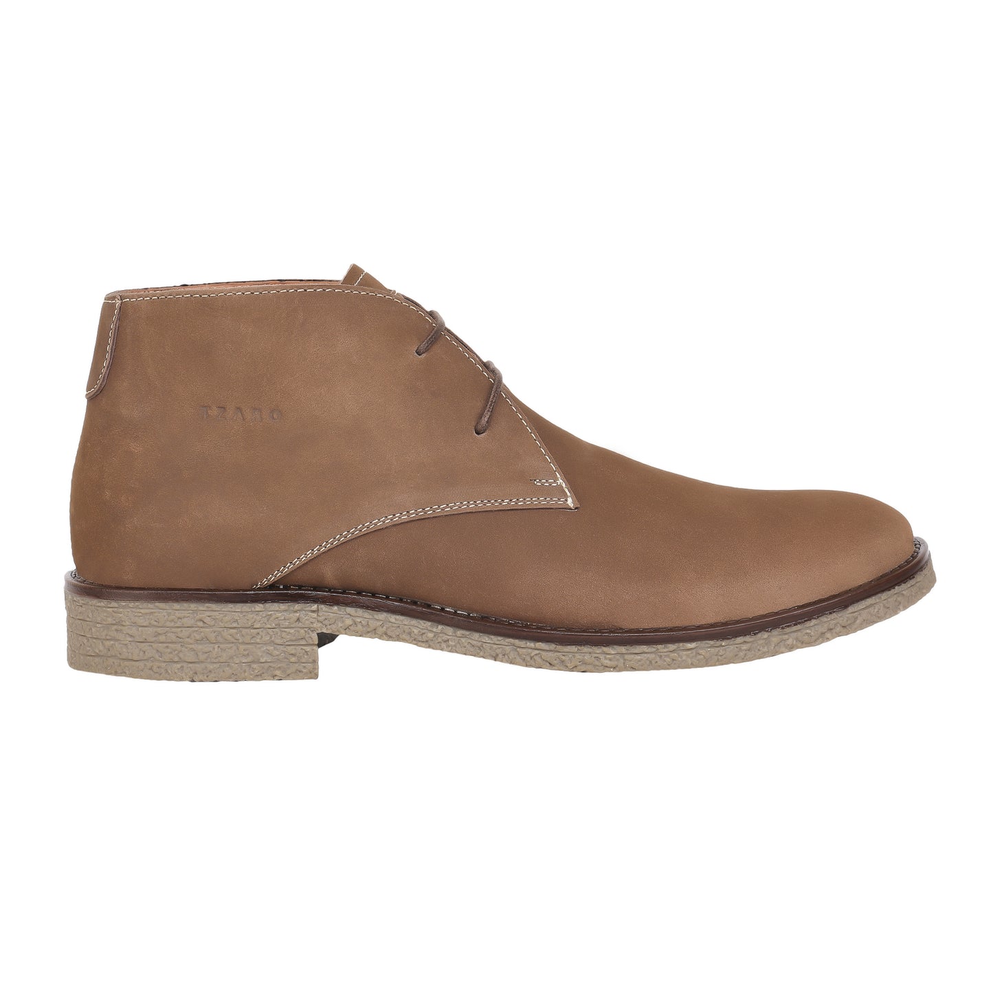 Brown Nucbuck Leather Boots with Crepe Finish Sole - Dune, SAH3226NUBRW