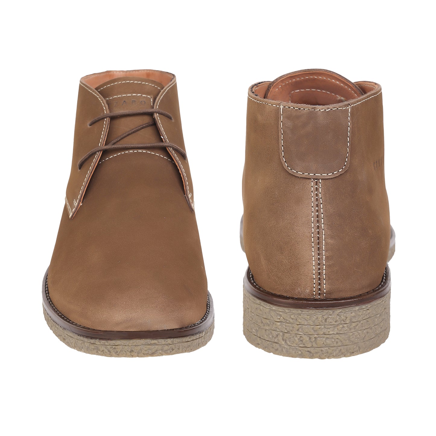 Brown Nucbuck Leather Boots with Crepe Finish Sole - Dune, SAH3226NUBRW