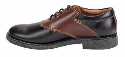 Pure Leather Black & Tan Derby - Elton, SH3220SDBLK