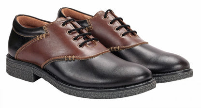Pure Leather Black & Tan Derby - Elton, SH3220SDBLK