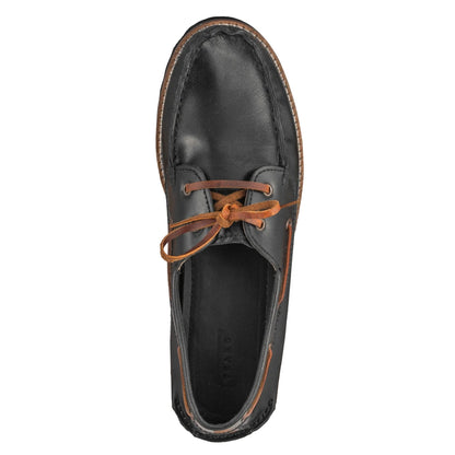 Pure Leather, Super-Light, Boat Shoes - Float (Black), SLBOAT114BLK