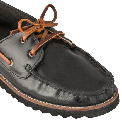 Pure Leather, Super-Light, Boat Shoes - Float (Black), SLBOAT114BLK