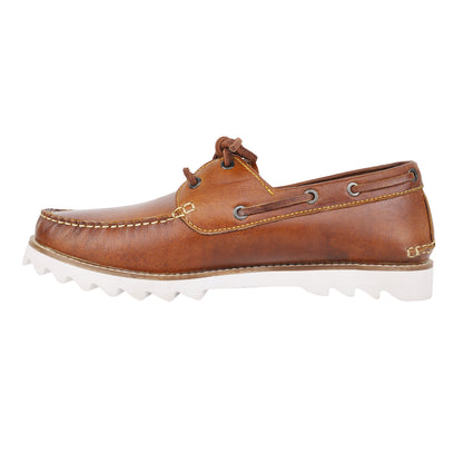 TZARO Super Light True Moccasin Construction Pure Leather Boat Shoe - Float TimTan, SLBOAT117TAN