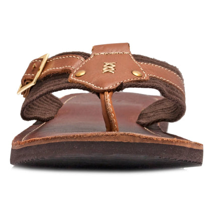 Pure Leather, Super-light, Slippers  - Simon (Tan & Brown), SLPCLD1904TN