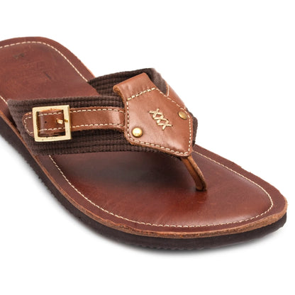 Pure Leather, Super-light, Slippers  - Simon (Tan & Brown), SLPCLD1904TN
