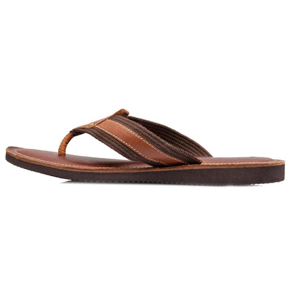 Pure Leather, Super-light, Slippers  - Simon (Tan & Brown), SLPCLD1904TN