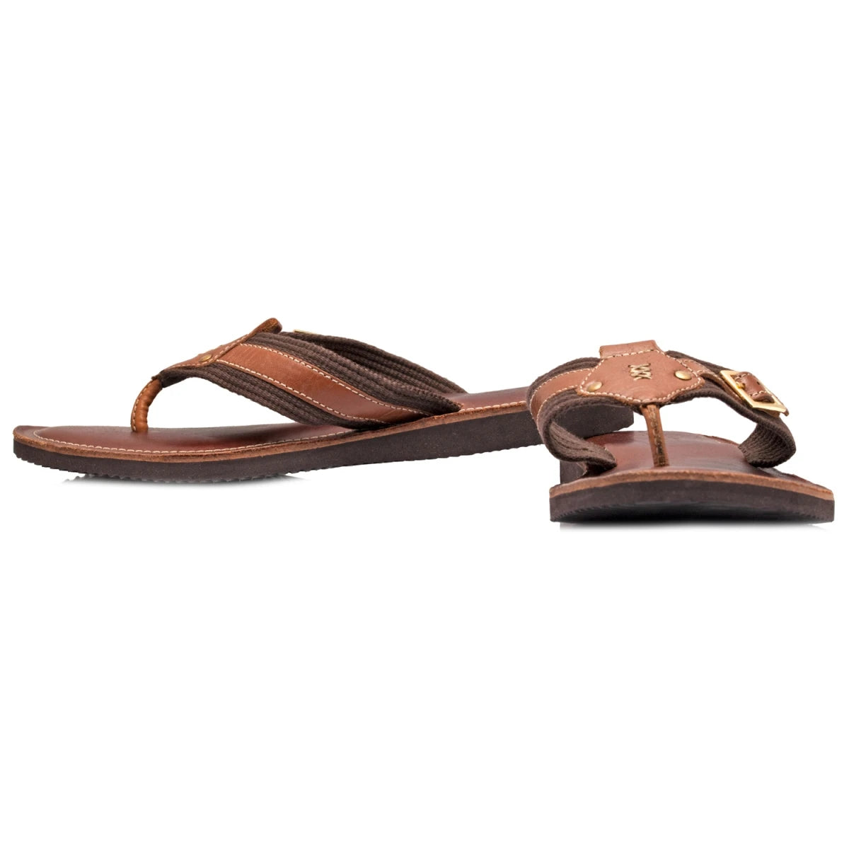 Pure Leather, Super-light, Slippers  - Simon (Tan & Brown), SLPCLD1904TN