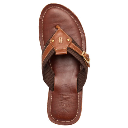 Pure Leather, Super-light, Slippers  - Simon (Tan & Brown), SLPCLD1904TN