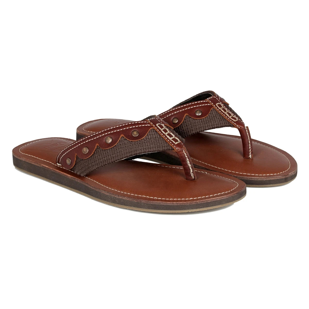 TZARO Genuine Leather Tan & Brown Slipper - Vagator 1901