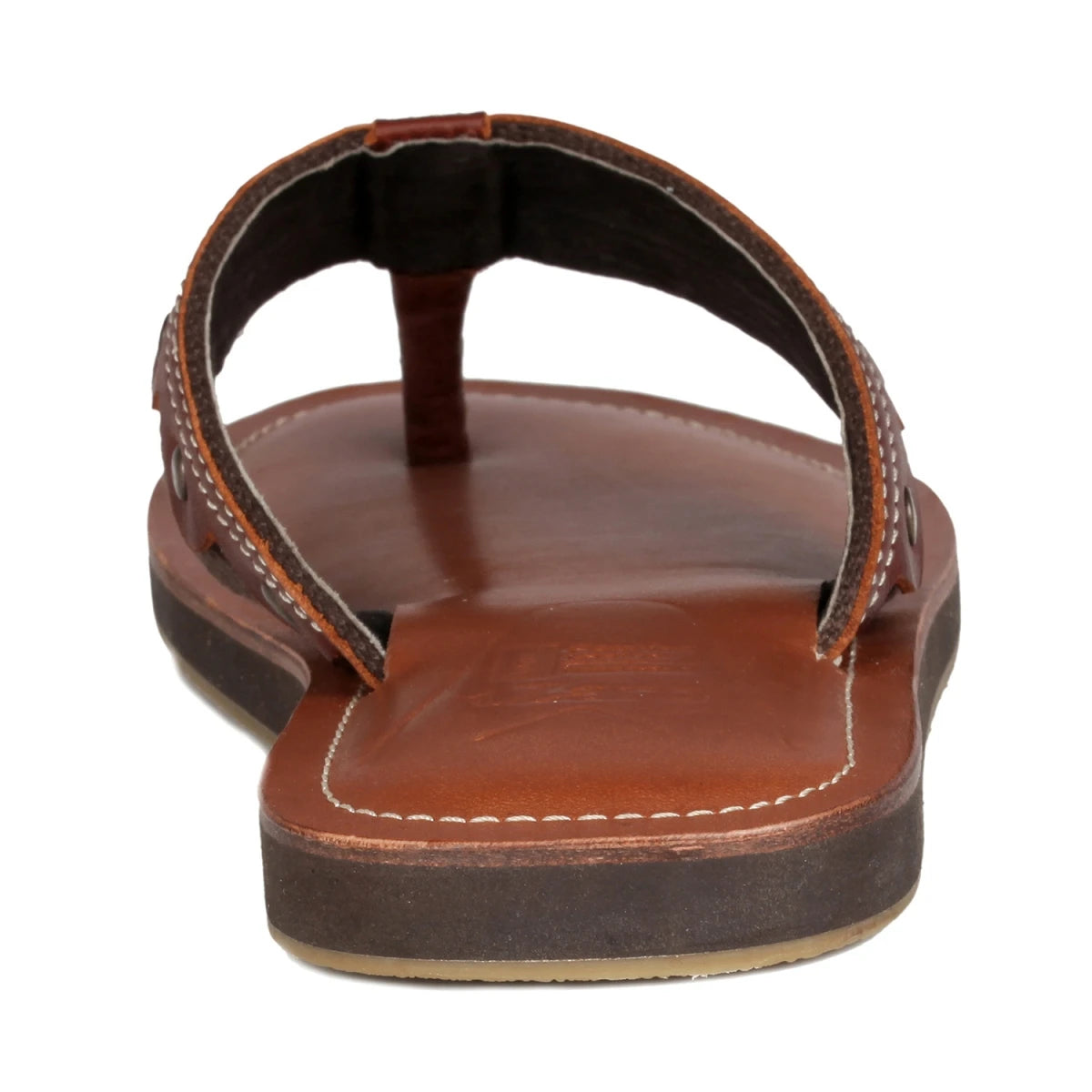 TZARO Genuine Leather Tan & Brown Slipper - Vagator 1901