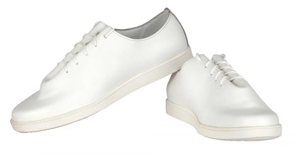 Pure Leather White Sneakers - Snowman, SNWMAN901