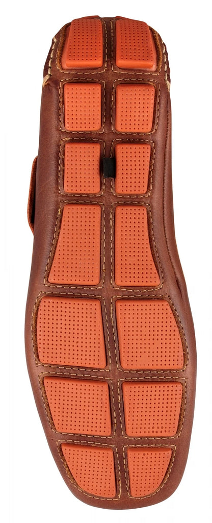 TZARO Genuine Leather Dark Tan Driving Shoes  -  Ronaldo, ST2350CLTNOR