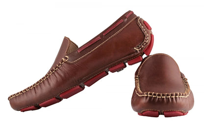 Pure Leather Dark Tan Driving Shoes  -  Morgan, ST2351CLTNRD