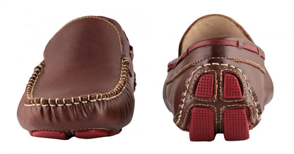 Pure Leather Dark Tan Driving Shoes  -  Morgan, ST2351CLTNRD