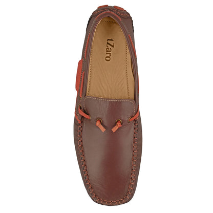 Pure Leather Brown Driving Shoes  -  Zimmer, ST2352TNUFO