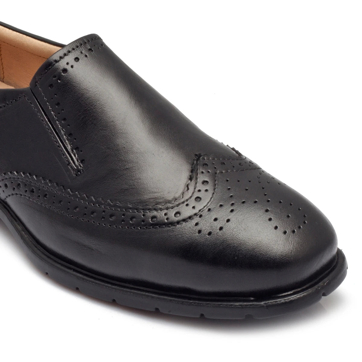 Pure Leather, Hard to Find, Black Brogues - Stud, STDBRG2521