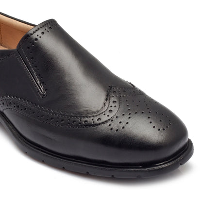 Pure Leather, Hard to Find, Black Brogues - Stud, STDBRG2521