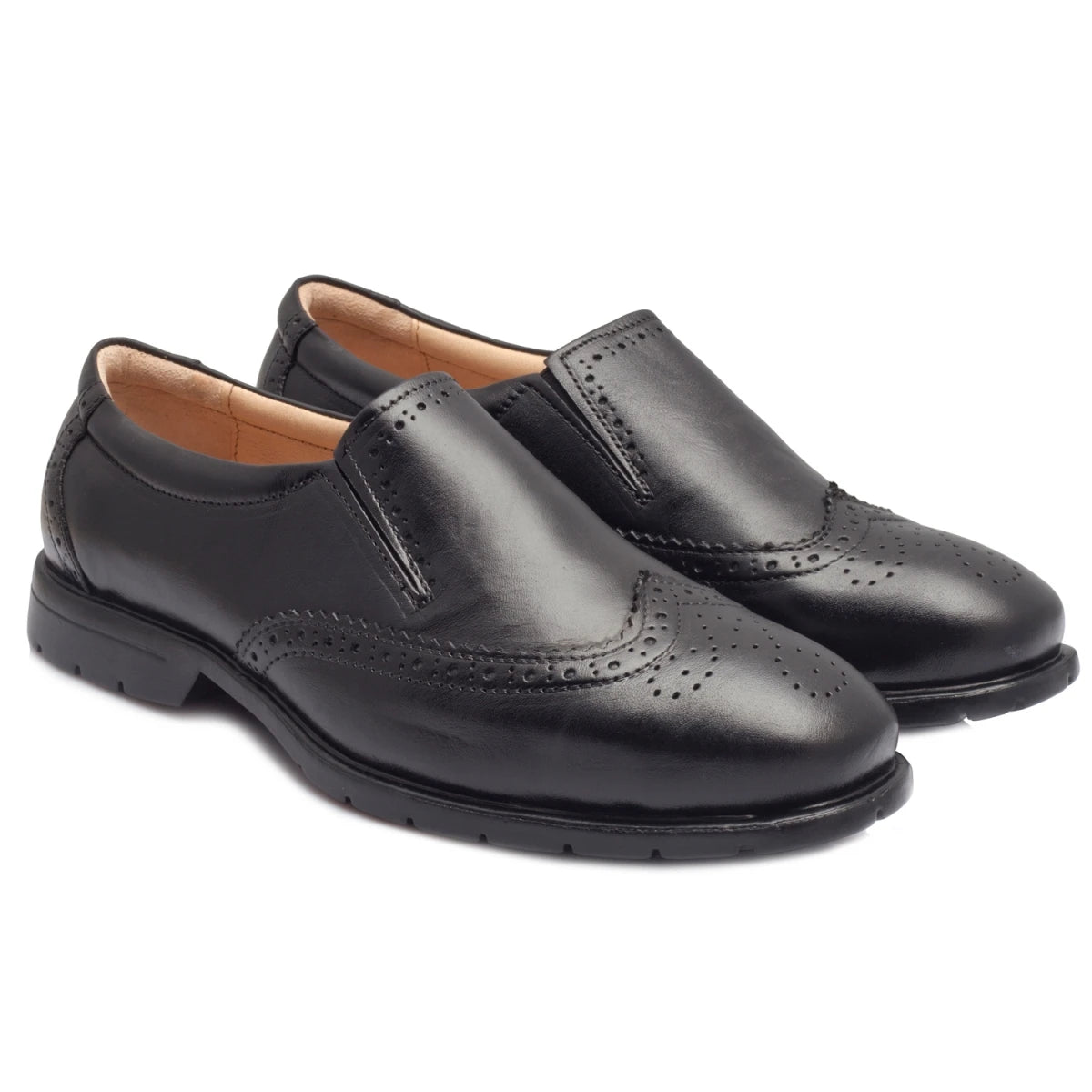 Pure Leather, Hard to Find, Black Brogues - Stud, STDBRG2521