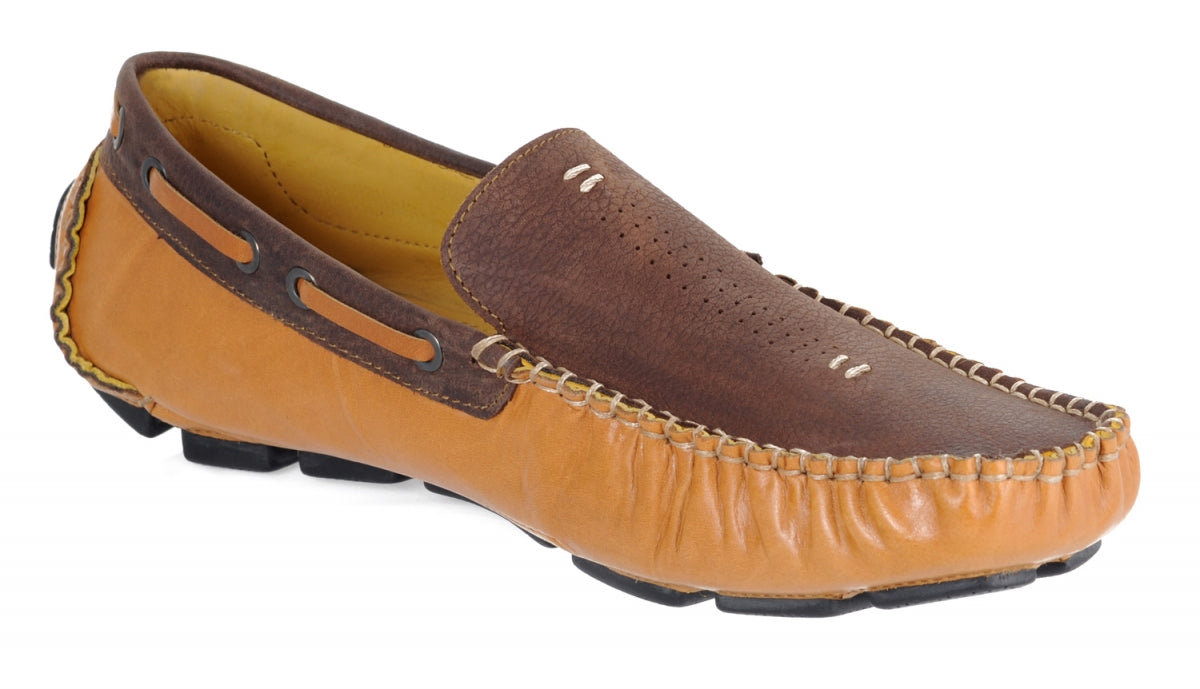 Chocolate Tan Genuine Leather Driving Shoes Online