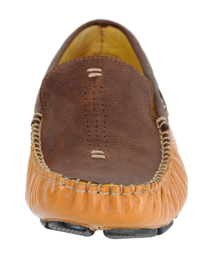 Pure Leather Chocolate-Tan Driving Shoes - STN2307TANCHC