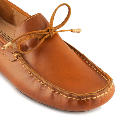 Pure Leather Tan Driving Shoes  -  STN2309TANOPU