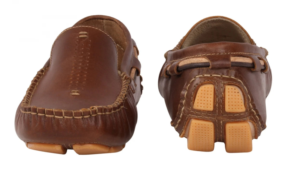 TZARO Pure Leather Tan Color Driving Shoes - STN23167GILL