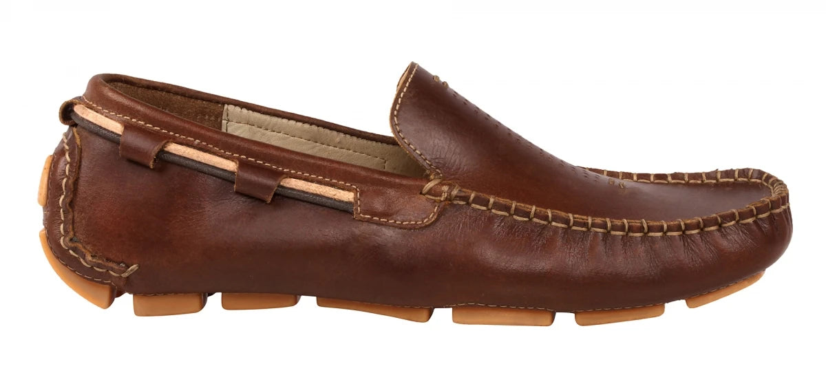TZARO Pure Leather Tan Color Driving Shoes - STN23167GILL