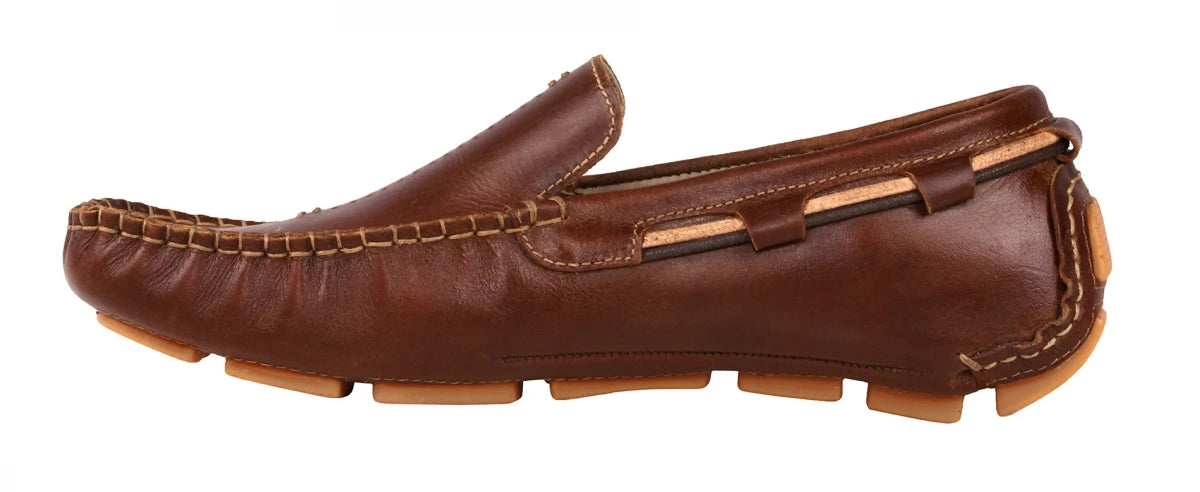 TZARO Pure Leather Tan Color Driving Shoes - STN23167GILL