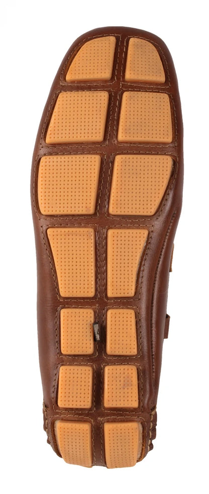 TZARO Pure Leather Tan Color Driving Shoes - STN23167GILL
