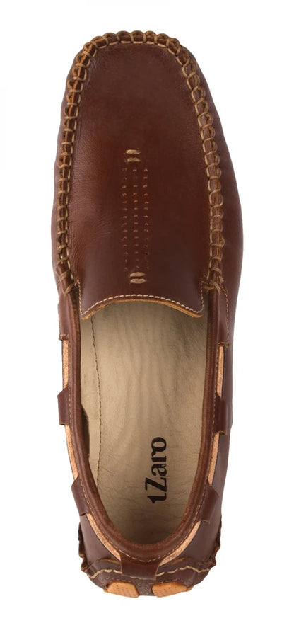 TZARO Pure Leather Tan Color Driving Shoes - STN23167GILL