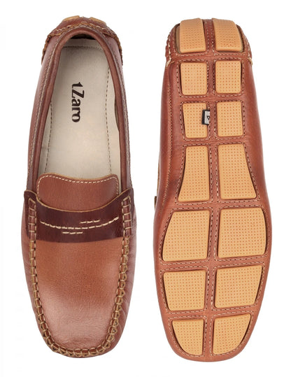 Pure Leather Tan Brown Driving Shoes - STN2330Morse