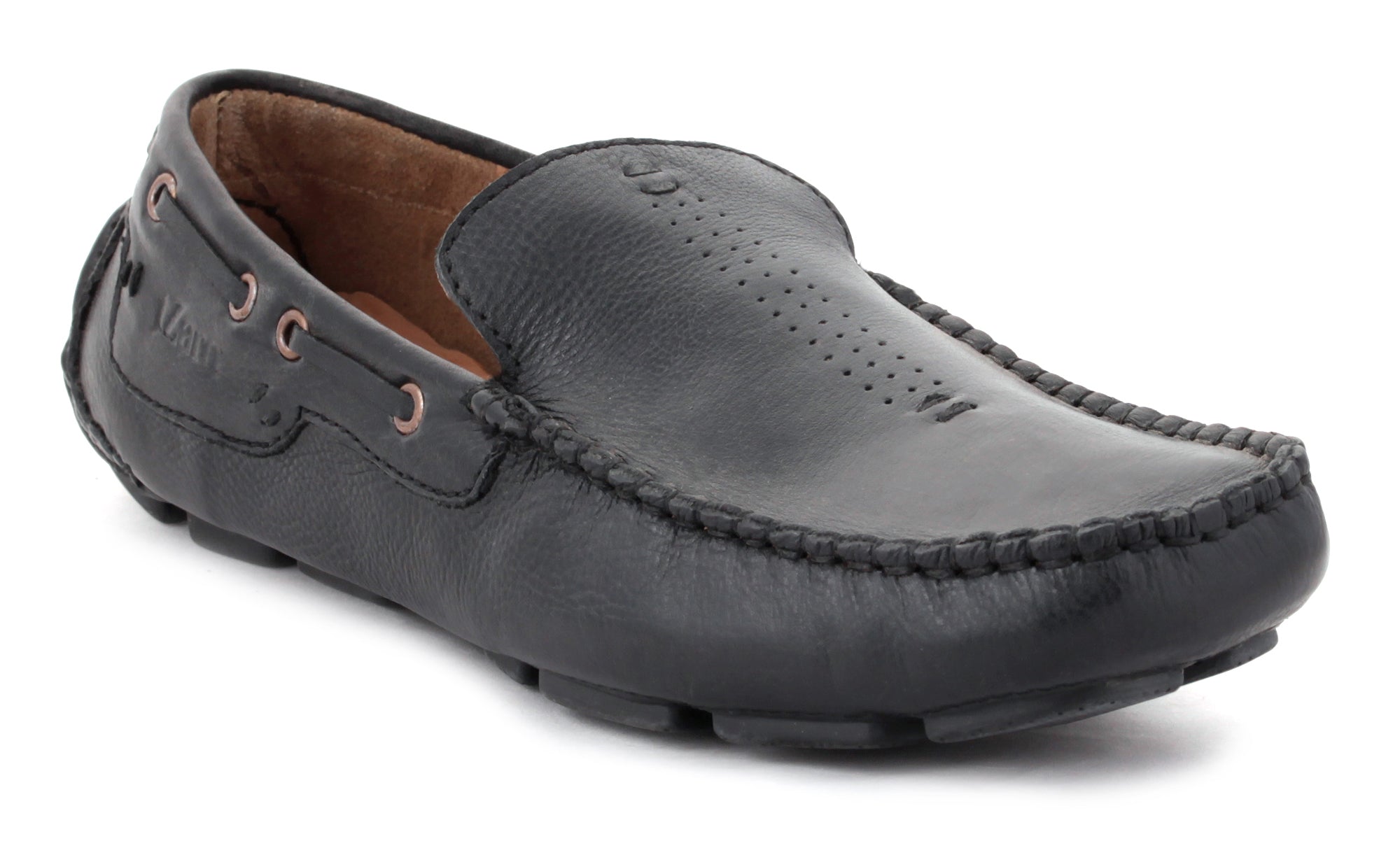 Buy Men's Black Leather Driving Shoes Online | Black Shoes - TZARO